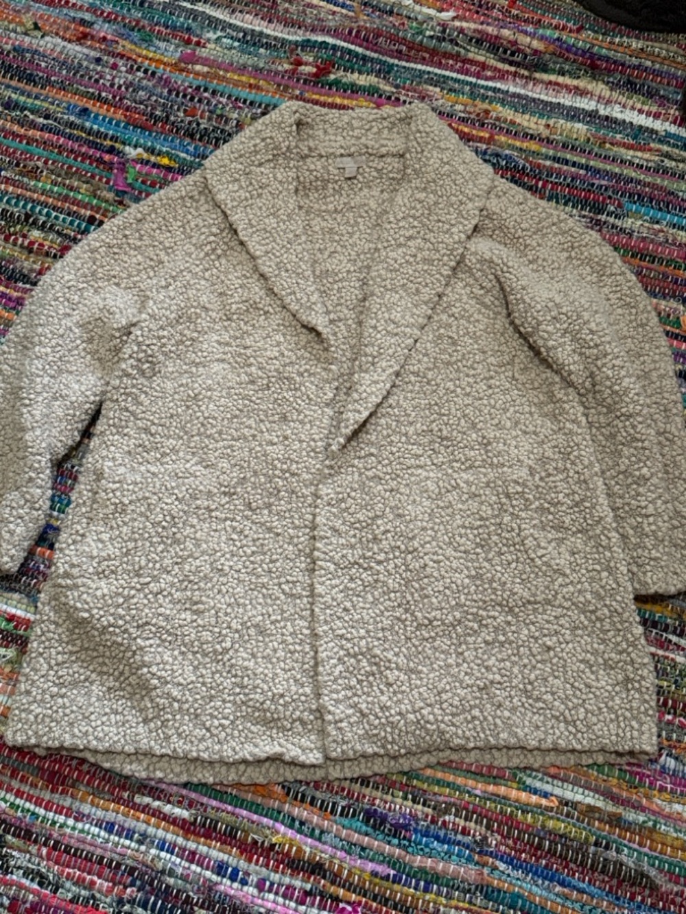 Barefoot Dreams Cream Beige Teddy Boucle Cardigan Sweater Jacket sz 2X Like New